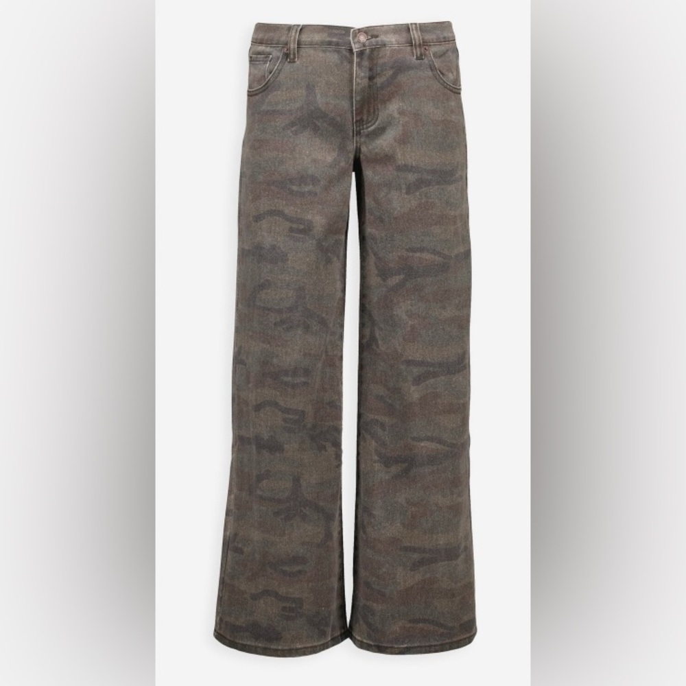 Refrain Camouflage Wide-Leg Women Jeans NWT